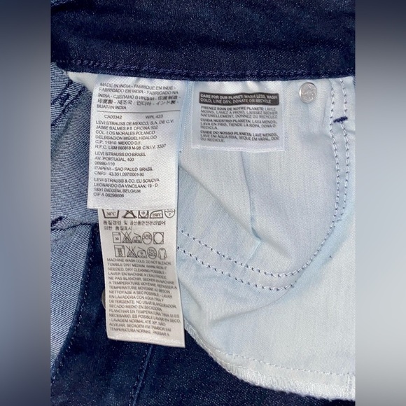 Women Levi’s‎ Dark blue Bold Curve classic rise straight Jeans size 12 - Picture 6 of 10
